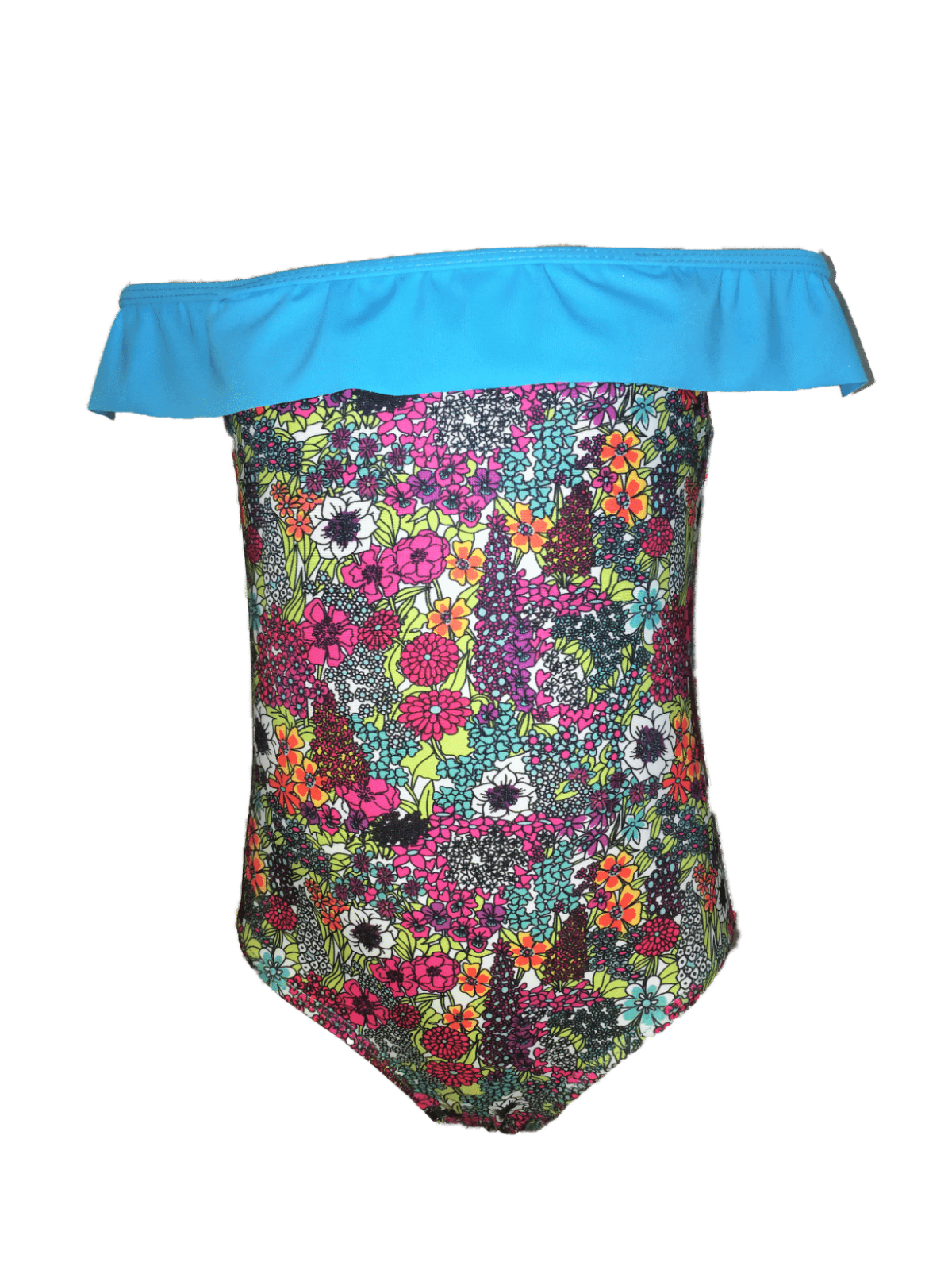 girls frill one piece floral