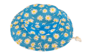uv wide-brimmed sun hat daisies