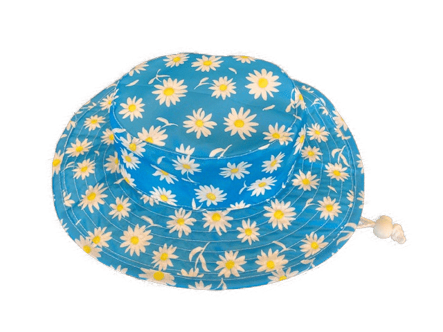 uv wide-brimmed sun hat daisies