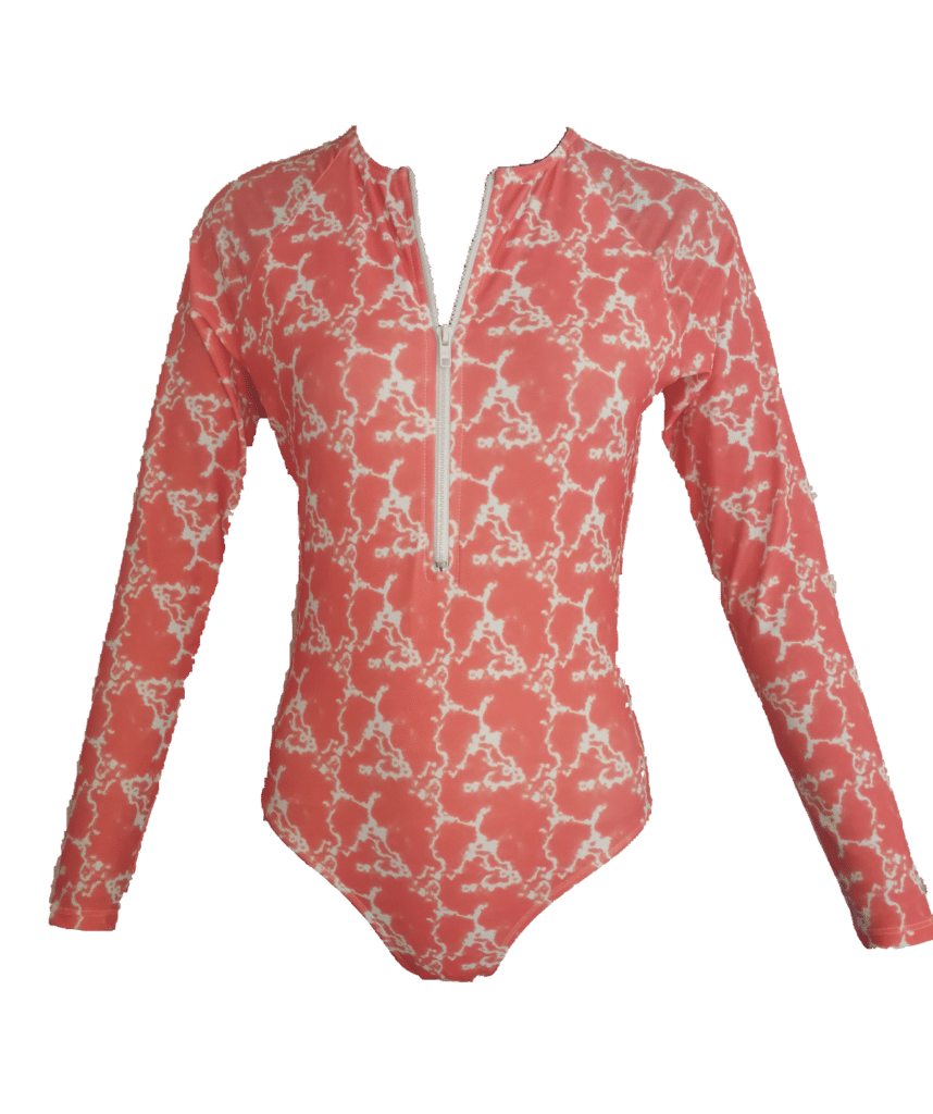 Women's ZipUp UV OnePiece Swimsuit Long Sleeves