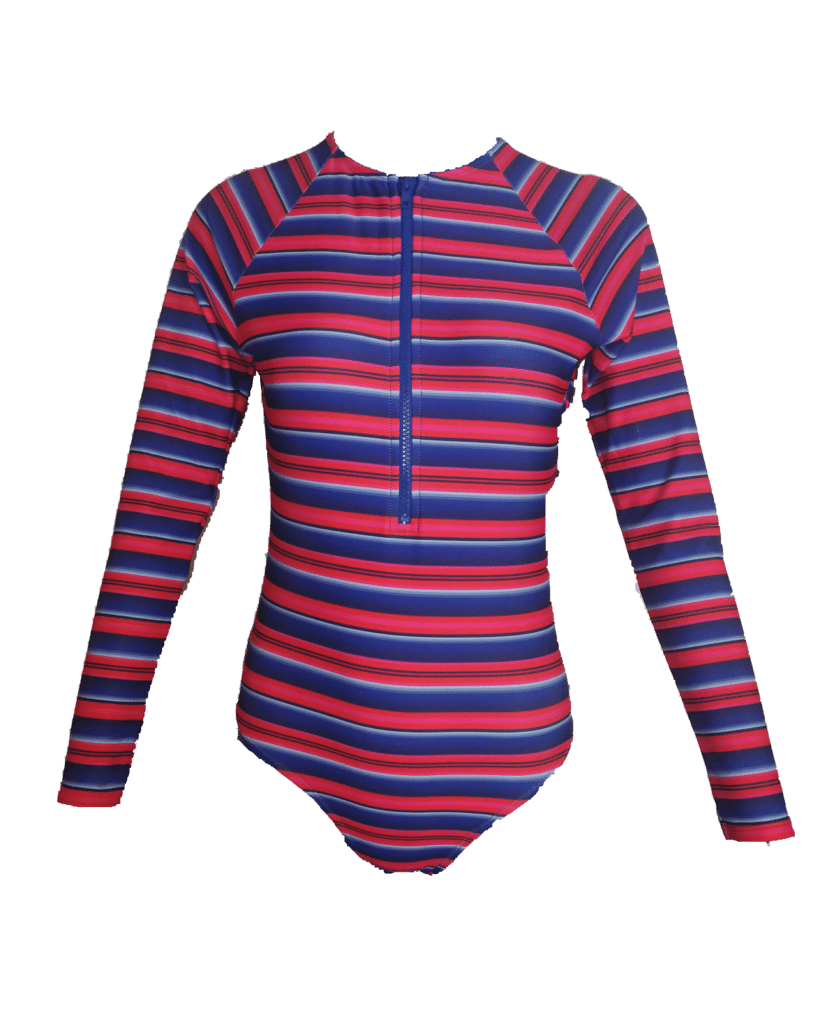 Women's ZipUp UV OnePiece Swimsuit Long Sleeves