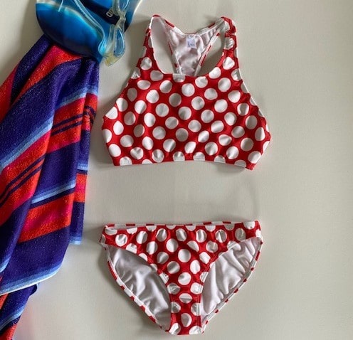 Ladies Trackini Red and White Polka Dots