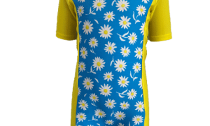 Short Sleeve Daisy Print Swimsuit