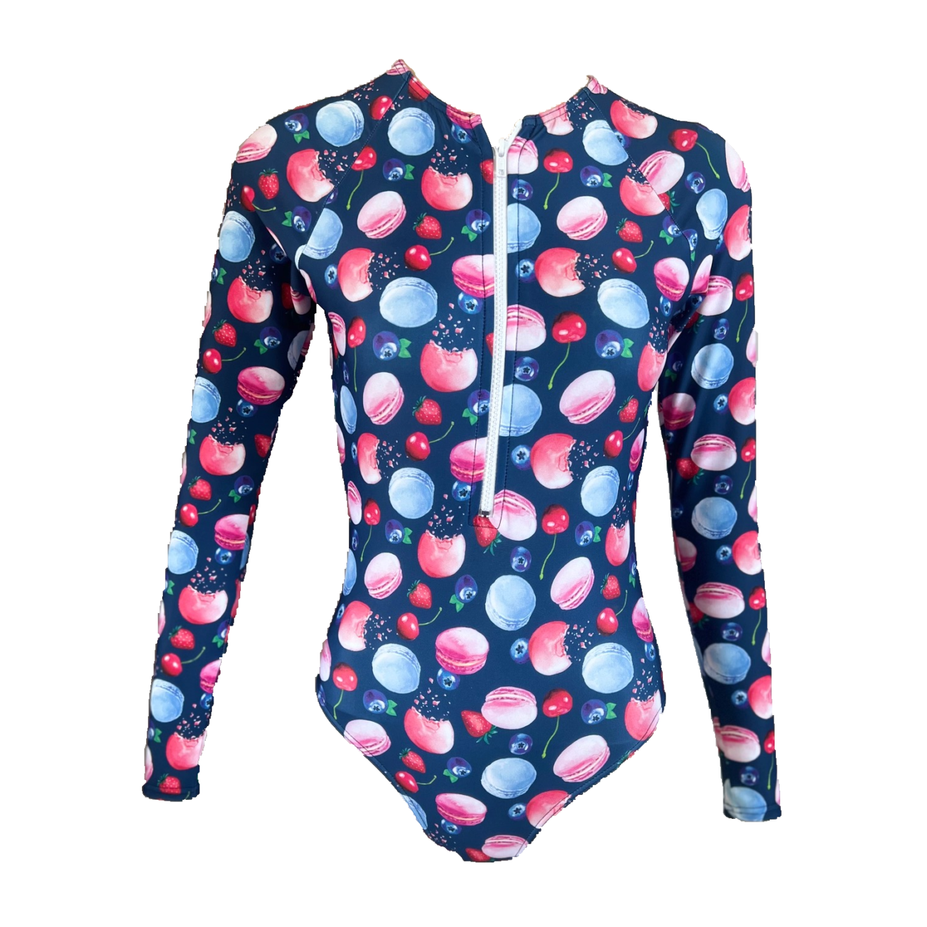 Women's ZipUp UV OnePiece Swimsuit Long Sleeves