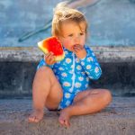 long sleeved swimsuit baby girl